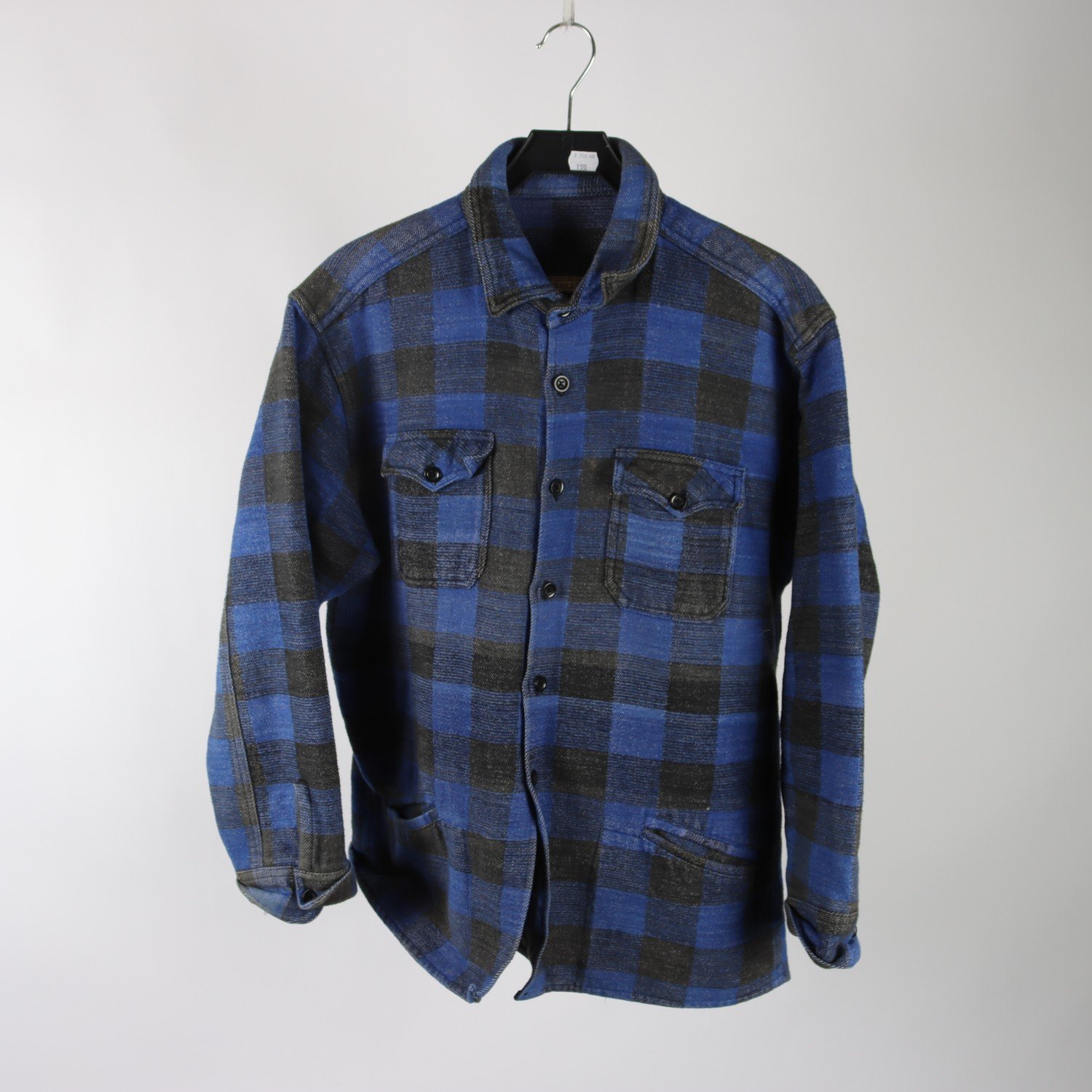 Overshirt/jacka, Running Bear, blå, svart, rutig, stl. 2XL