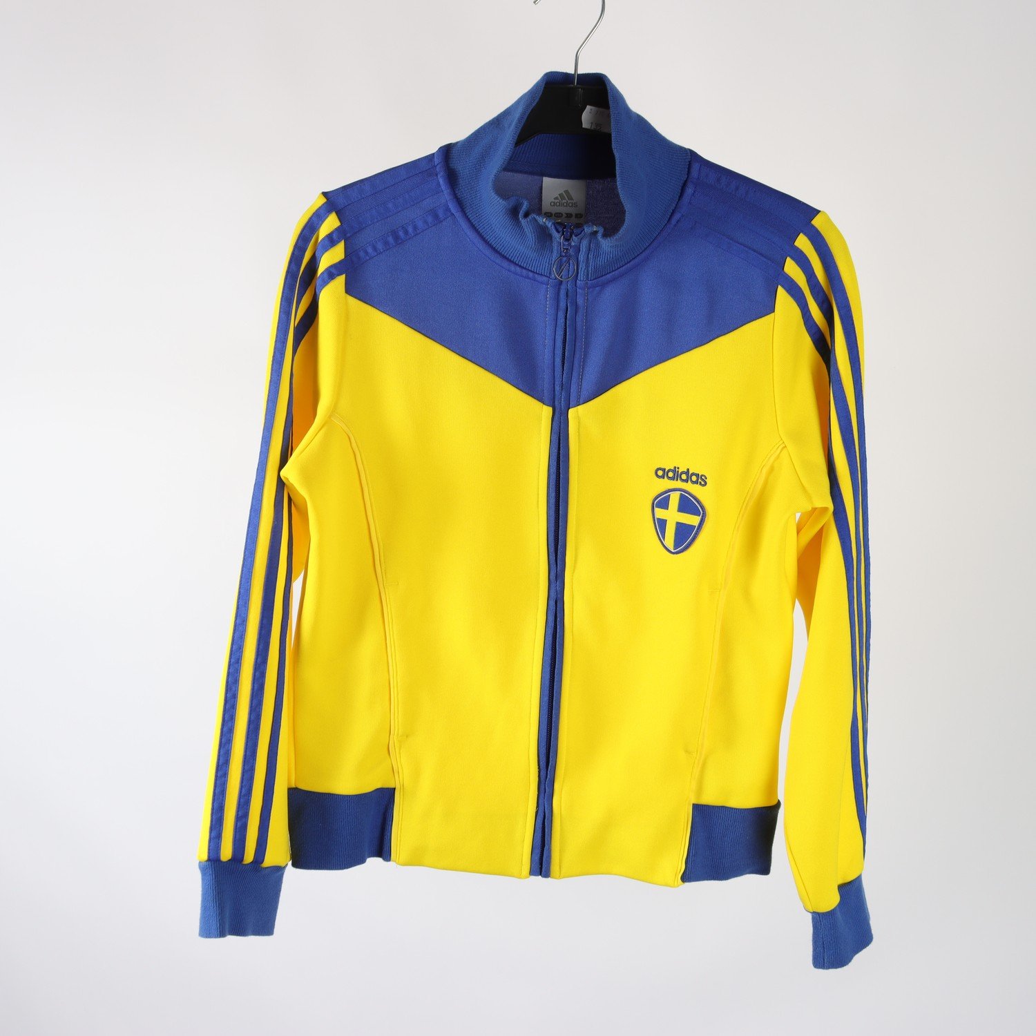 Sportjacka, Adidas, gul, blå, stl. 38