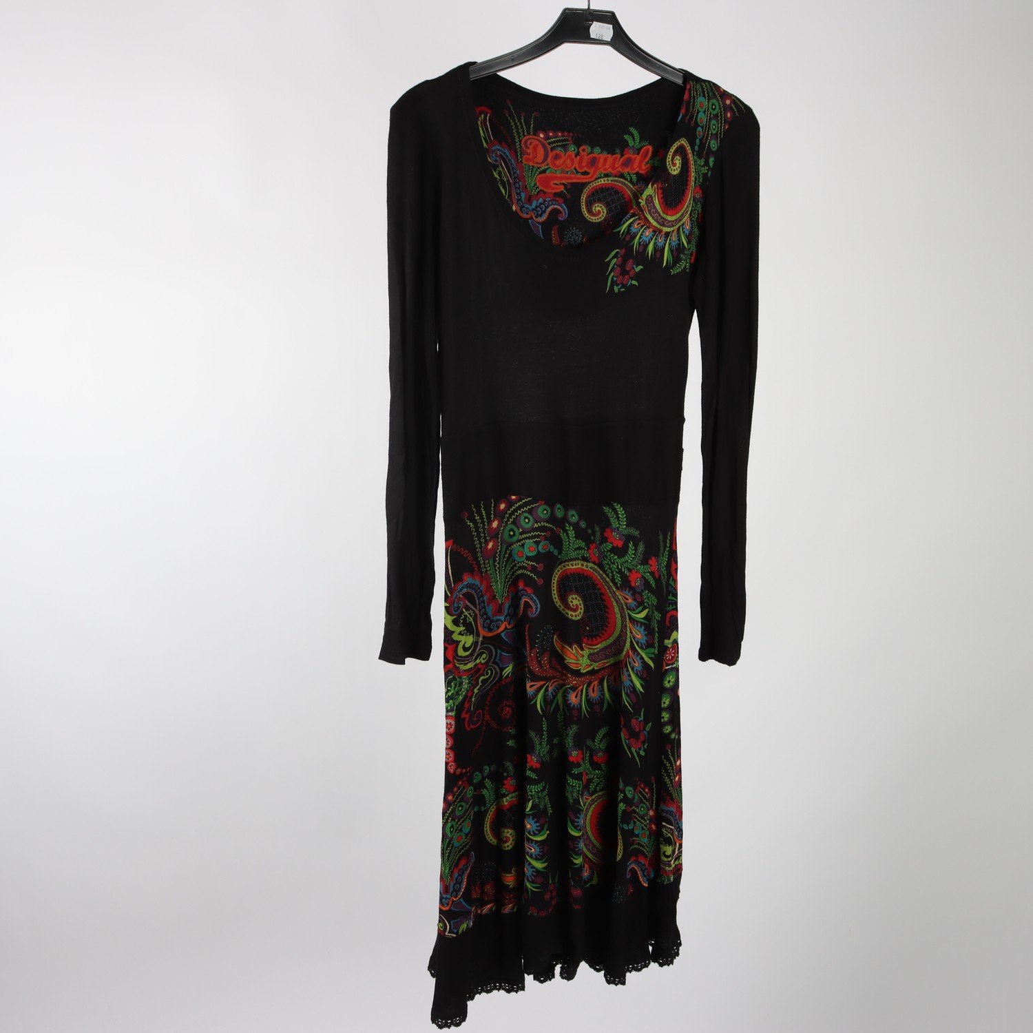 Klänning, Desigual, svart, mönstrad, stl ca. XS/S