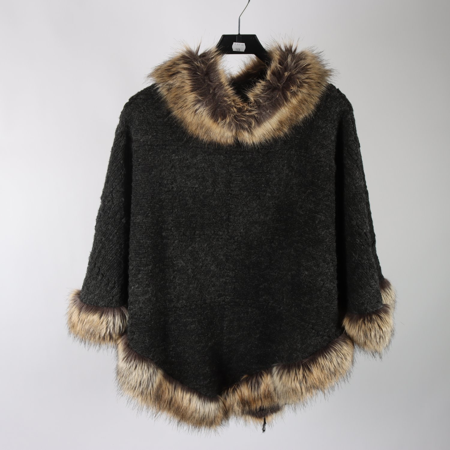 Poncho, Okänd, grå svart, stl. One size