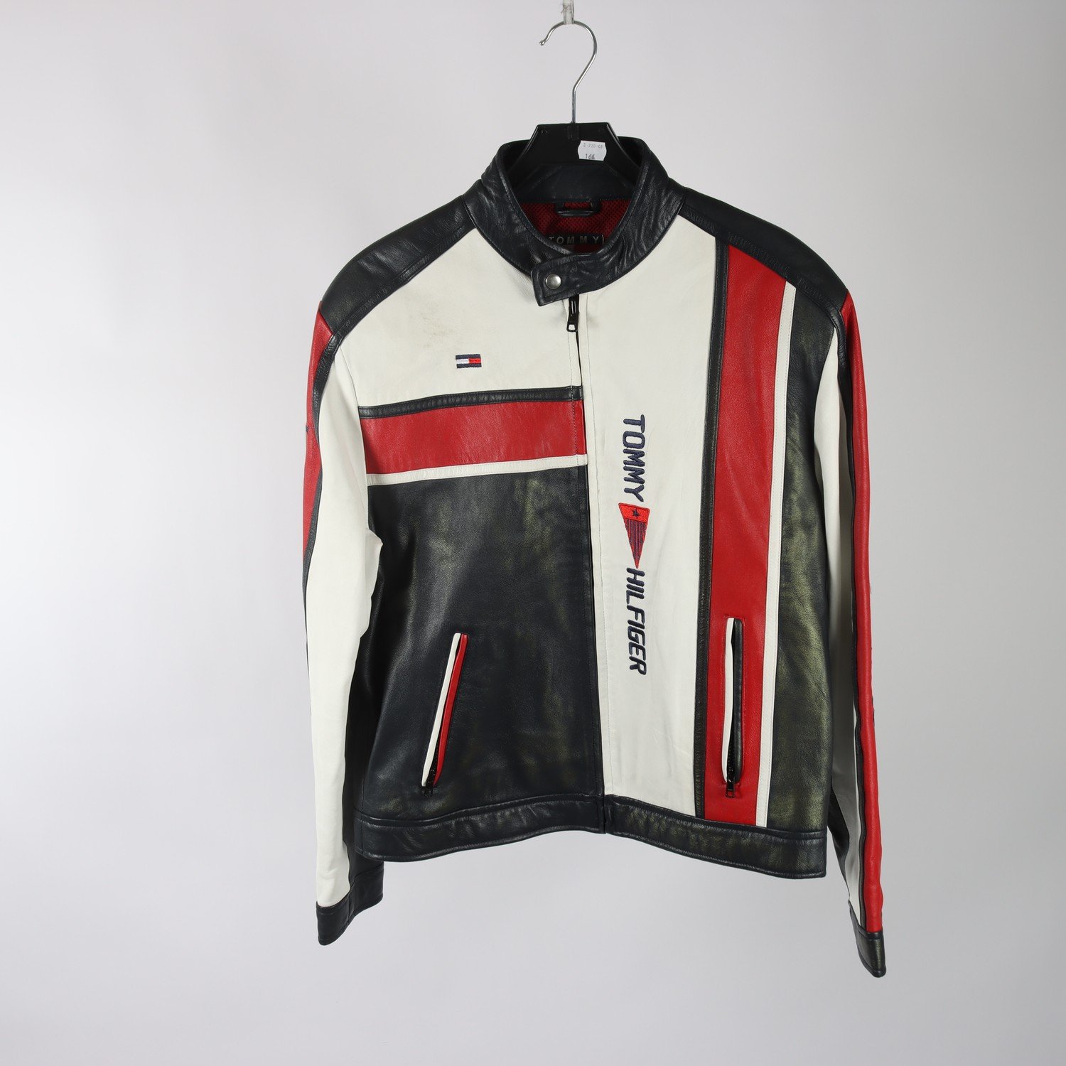 Skinnjacka, Tommy Hilfiger, blå, vit, röd, stl. 50