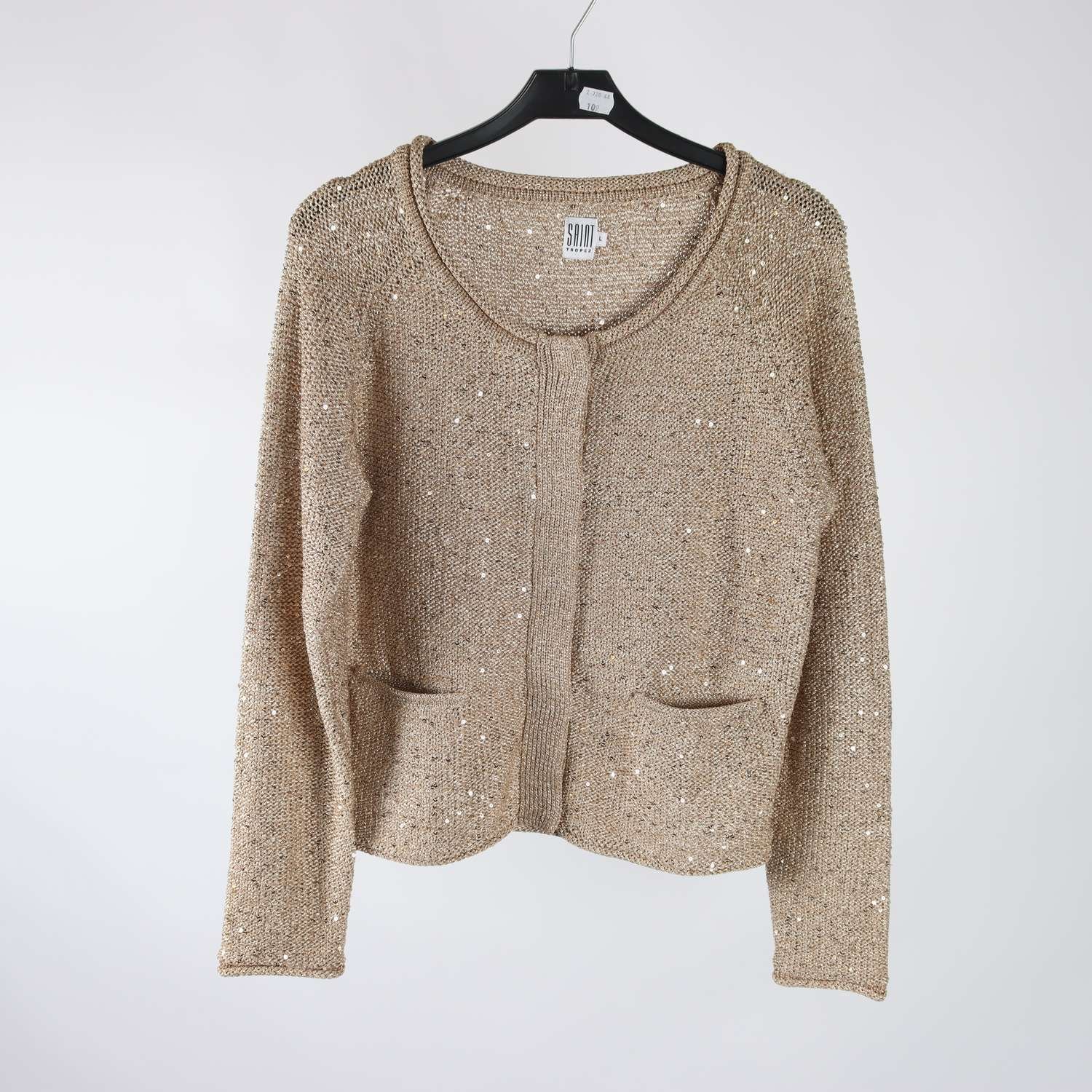 Kofta, Saint Tropez, guld, paljetter, stl. L