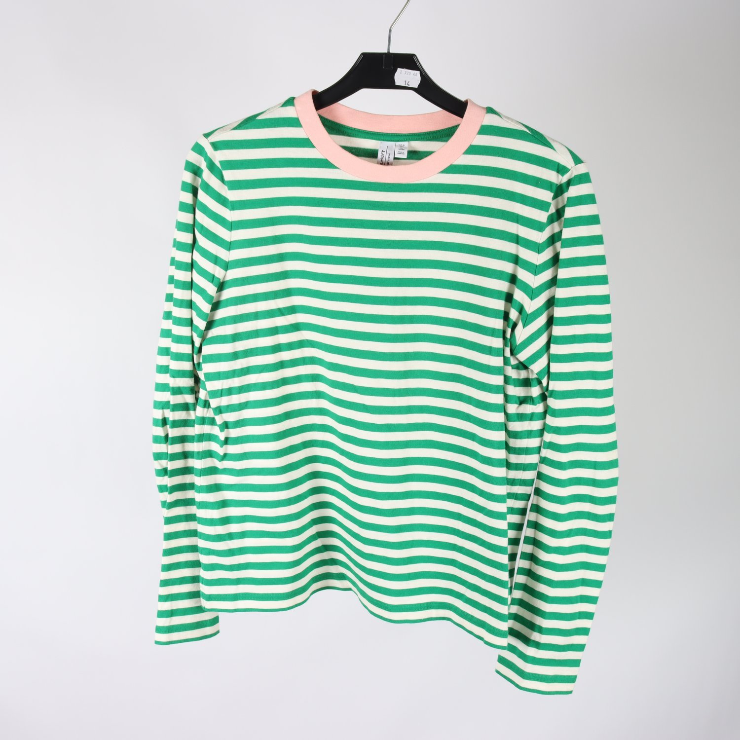 Tröja, & Other Stories, grön, vit, randig, stl. 38