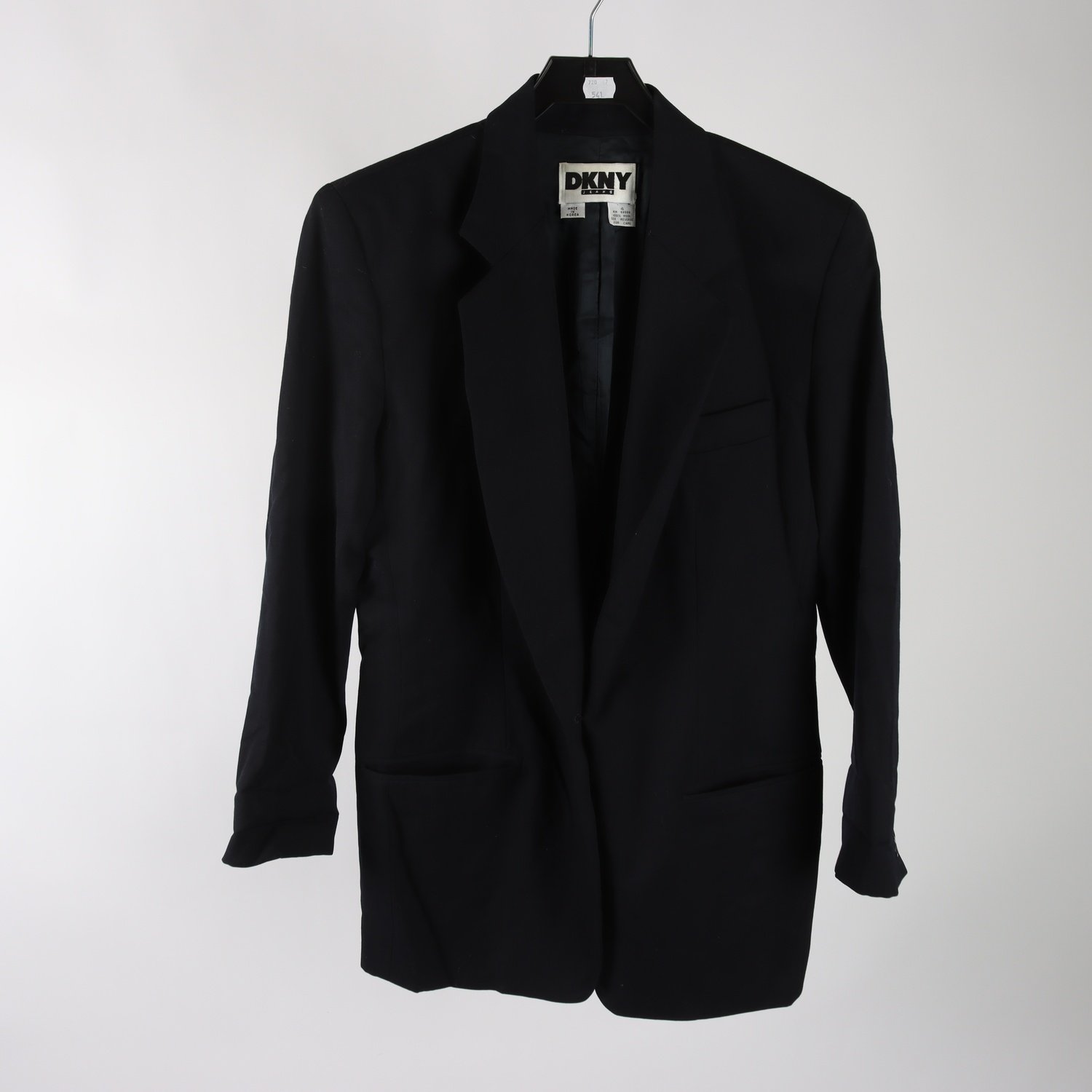 Kavaj, DKNY, svart, 100% ull, stl. 4.