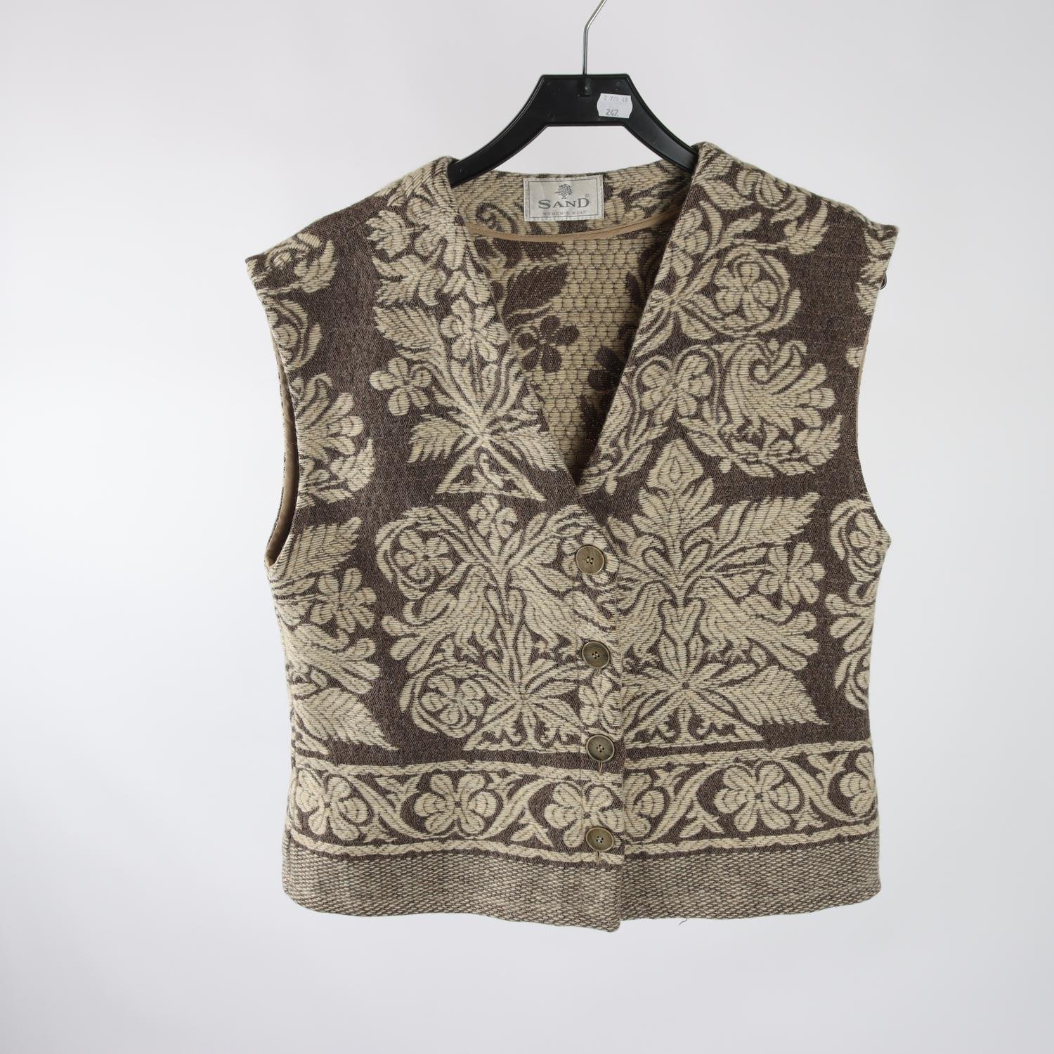 Väst, Sand, mönstrad, stl. M