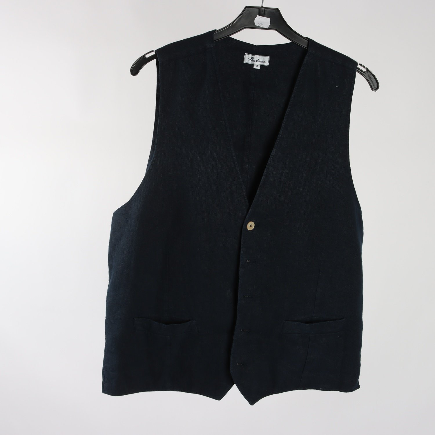 Väst, Stenströms, blå, 100% lin, stl. M.