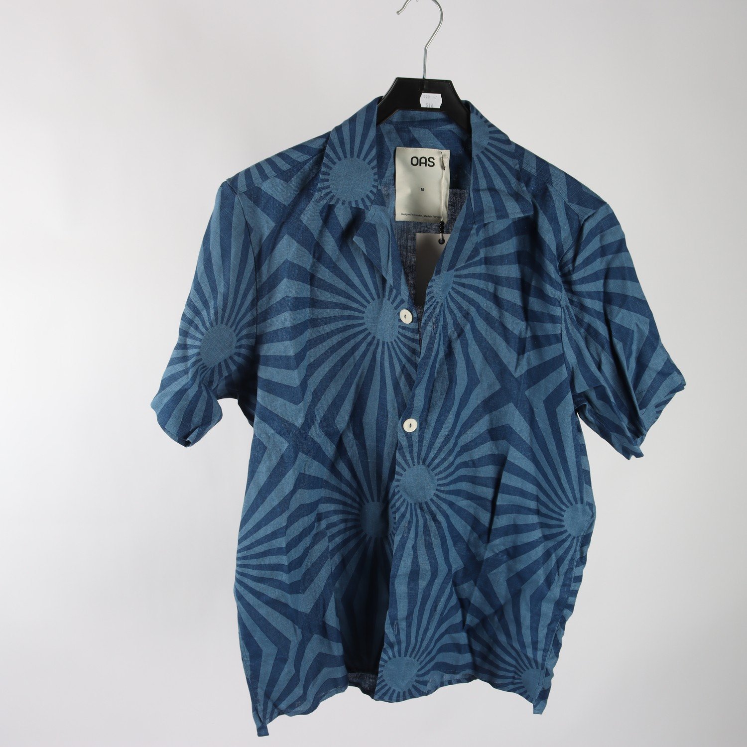 Skjorta, Oas, blå, mönstrad, lin, stl. M.