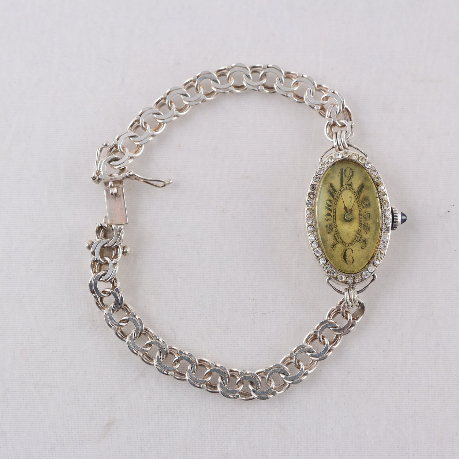 Armband 925 silver, klocka mekanisk. Brv: 16.6g