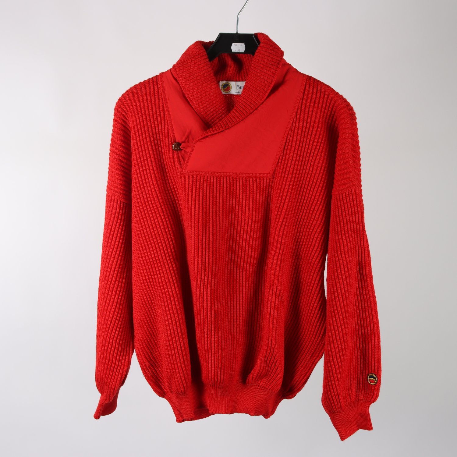 Tröja, Busnel, röd, ull, stl. ca. M/L.