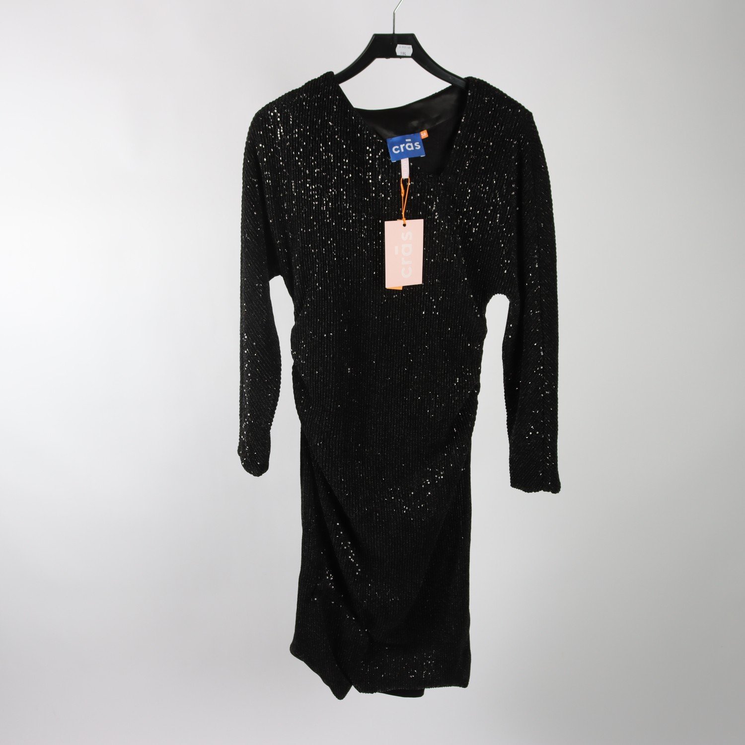 Klänning, Cras, svart, paljetter, stl. 38