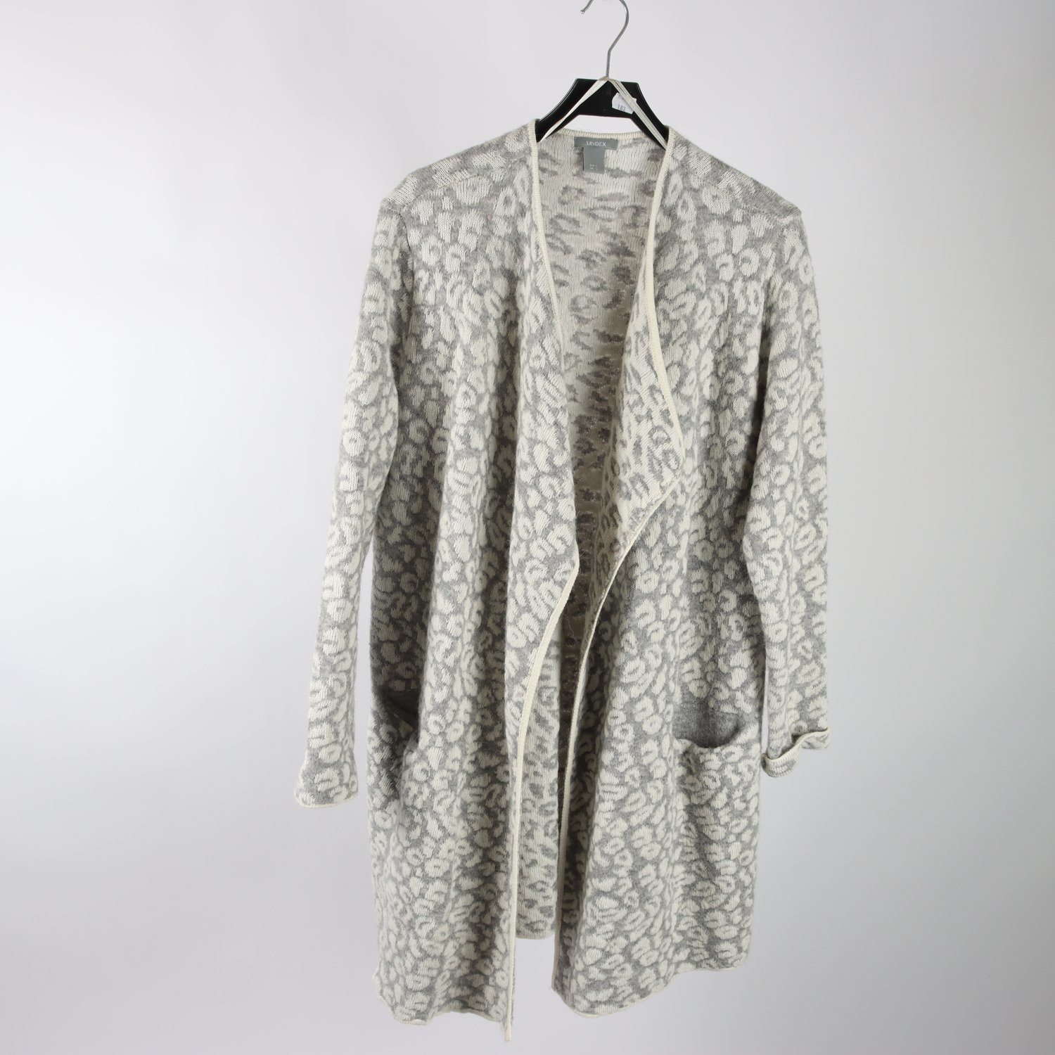Långkofta, Lindex, grå, vit, stl. L