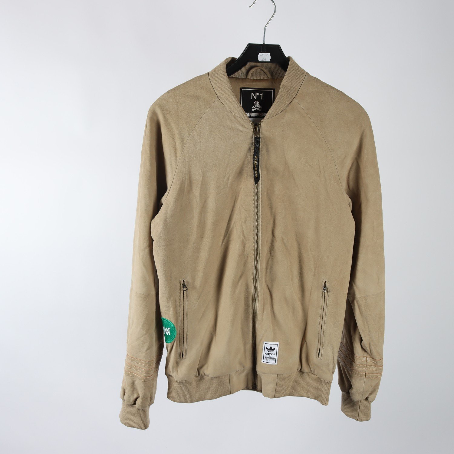 Skinnjacka, Neighborhood x Adidas, beige, stl. S.