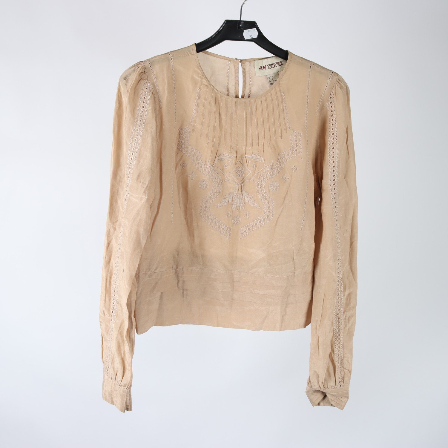 Blus, H&M Conscious Collection, brun, stl. 36