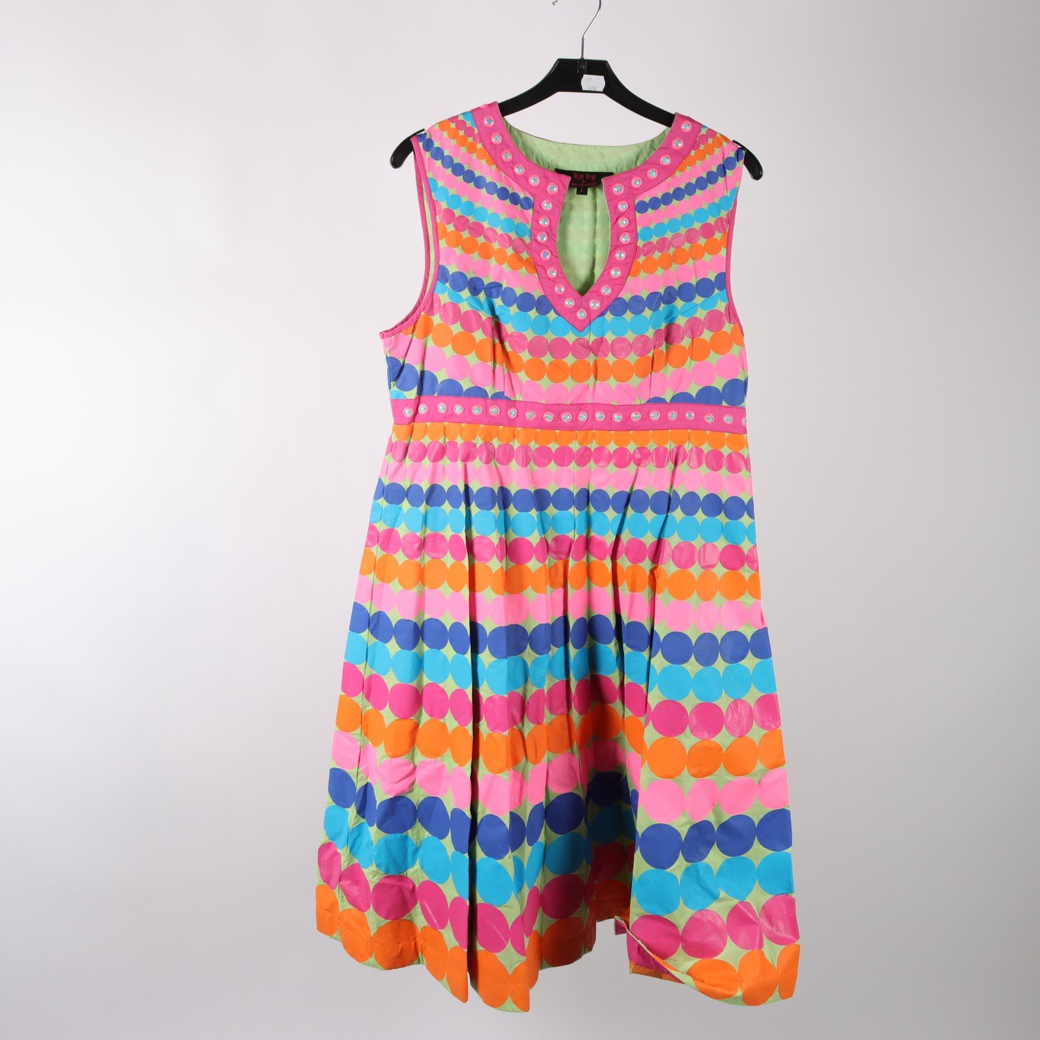 Klänning, Manish Arora, prickig, rosa, orange, stl. L.