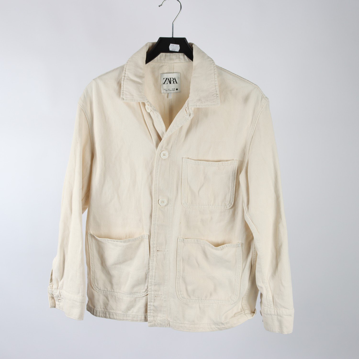 Skjortjacka, Zara, benvit, stl. S.