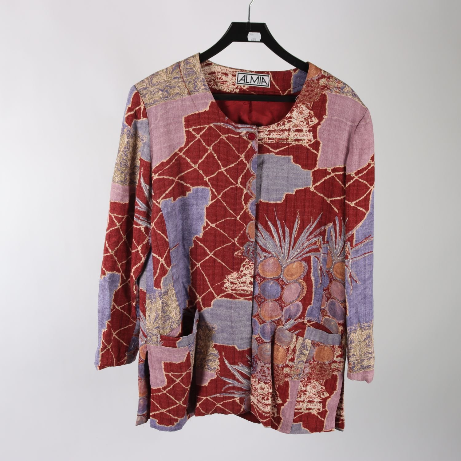 Jacka, Almia, lila, vinröd, lin, stl. 36.