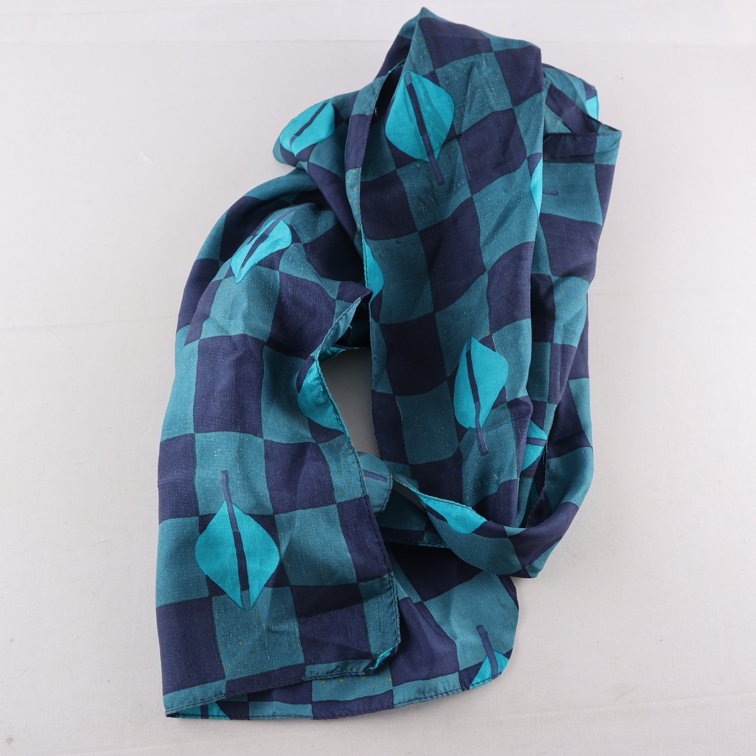 Sjal, Gudrun Sjödén, blå, grön, 100% silke