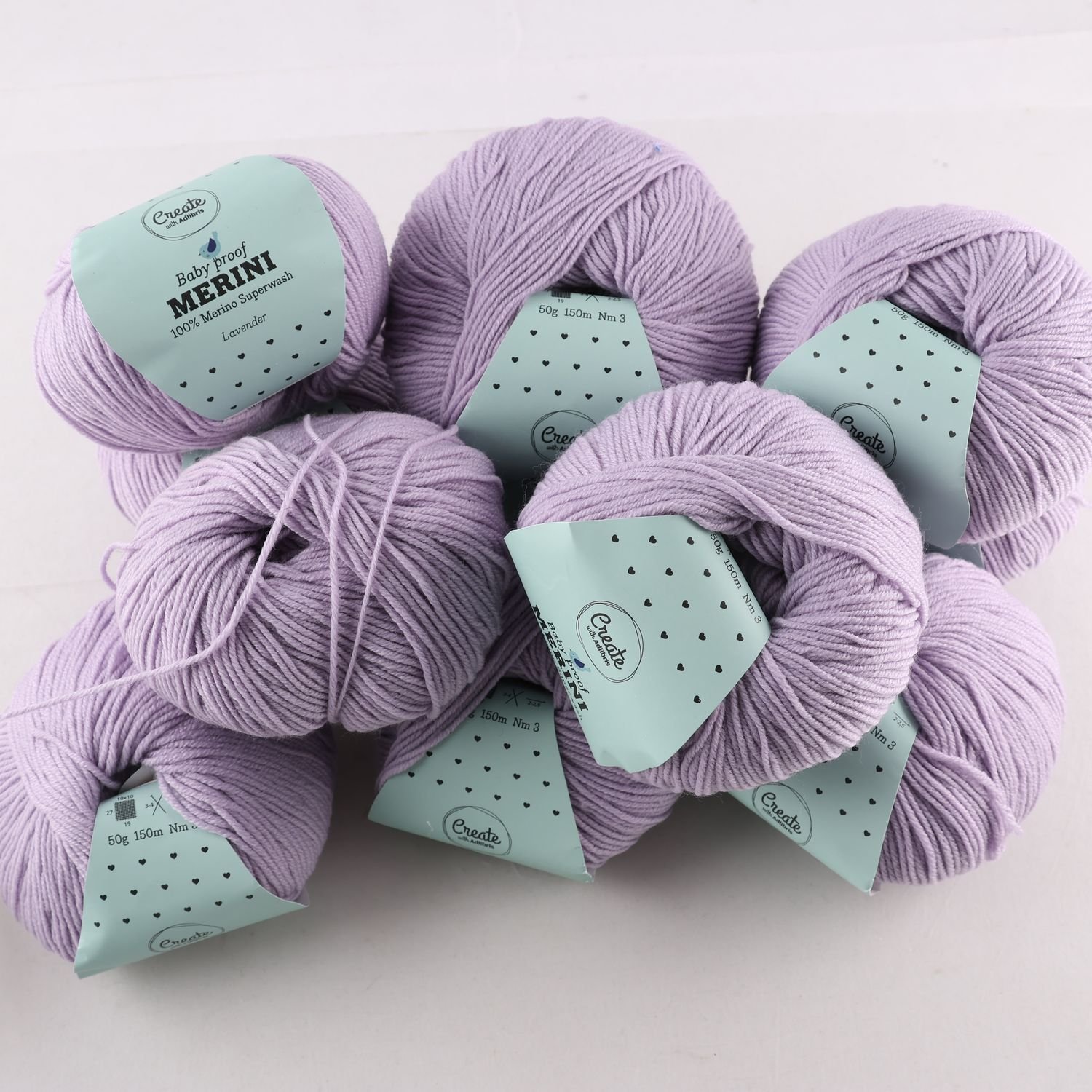 Garn, Merini, lila, 11 st.