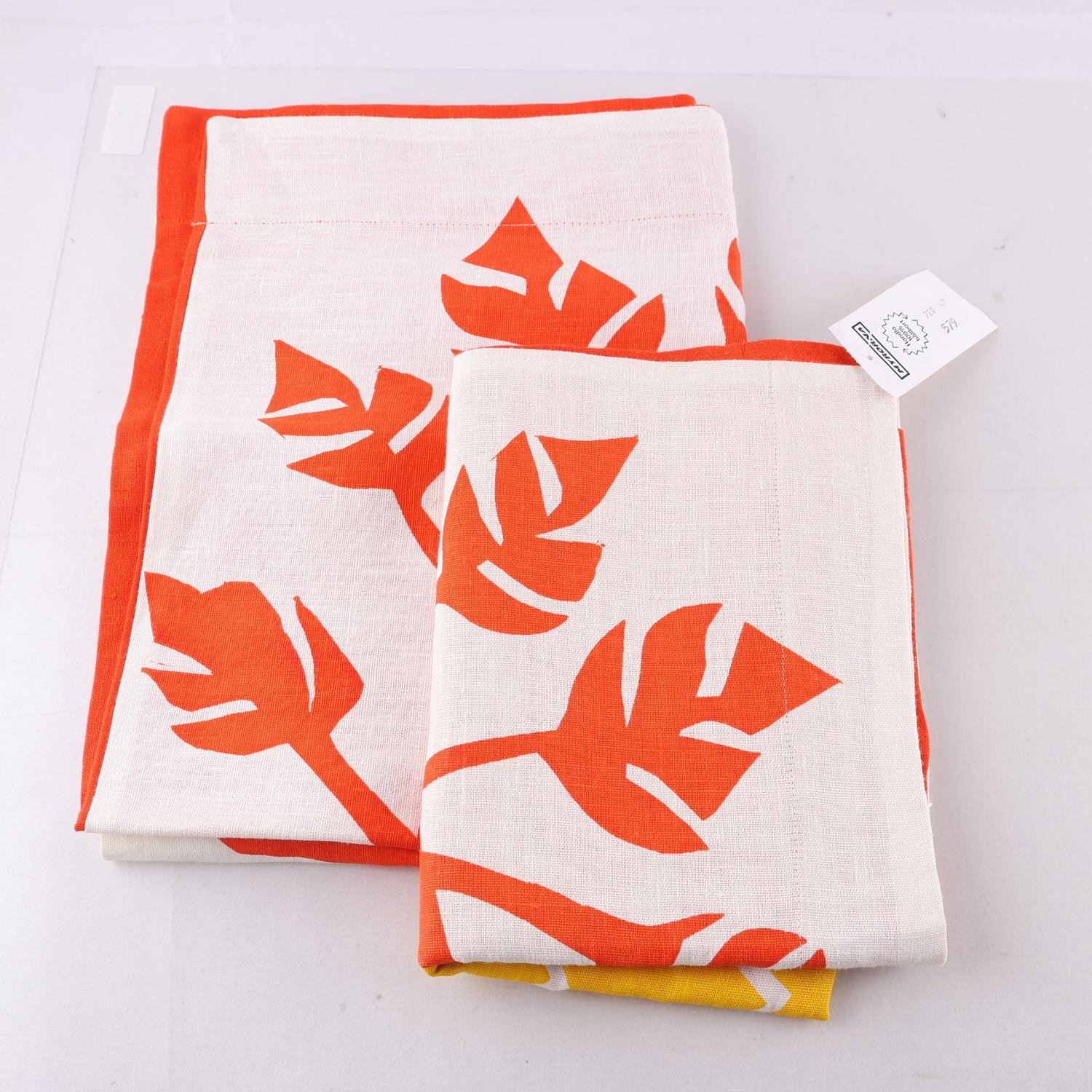 Kuddfodral, Livstycket, 2 st, gul, röd, lin.