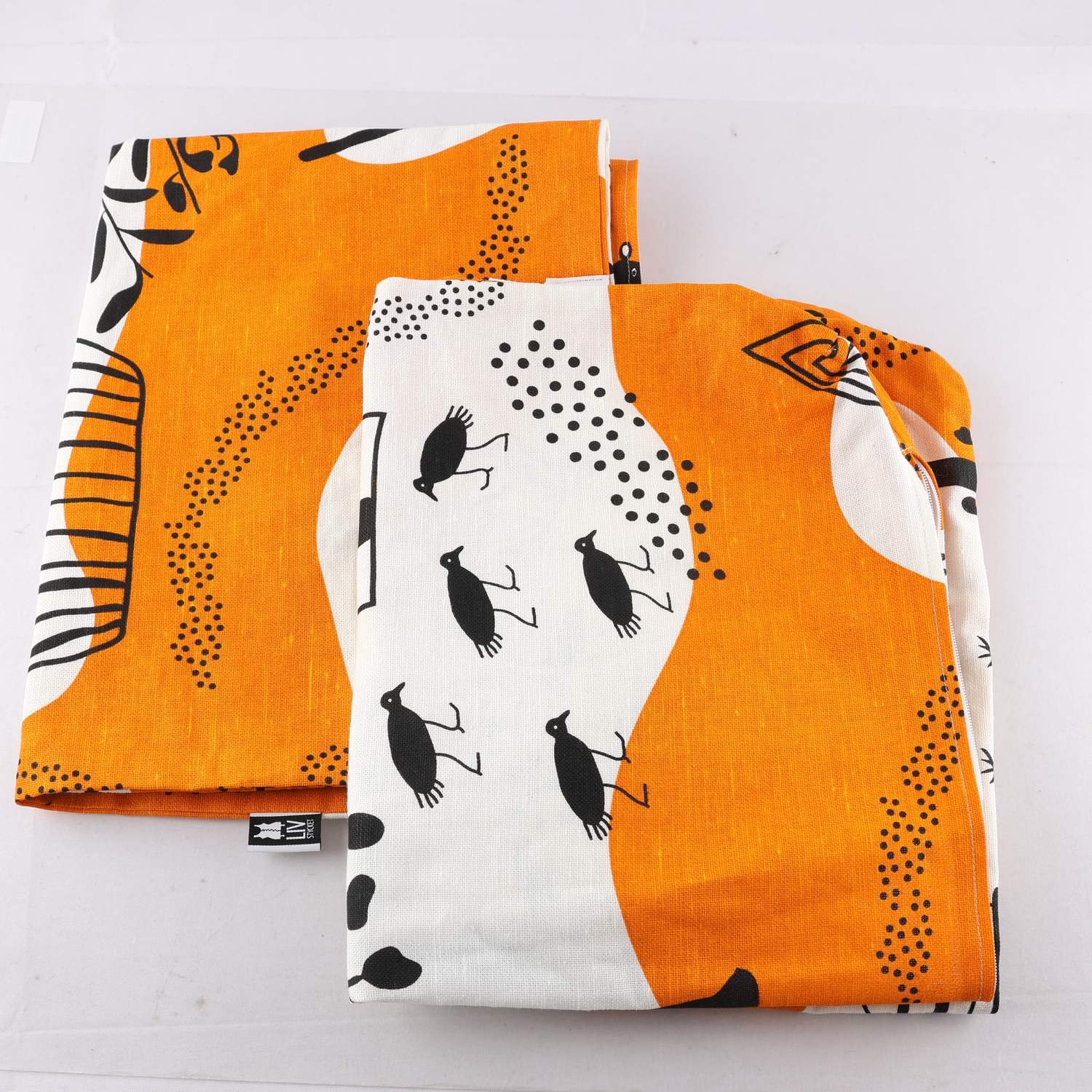 Kuddfodral, Livstycket, 2 st, orange, lin.