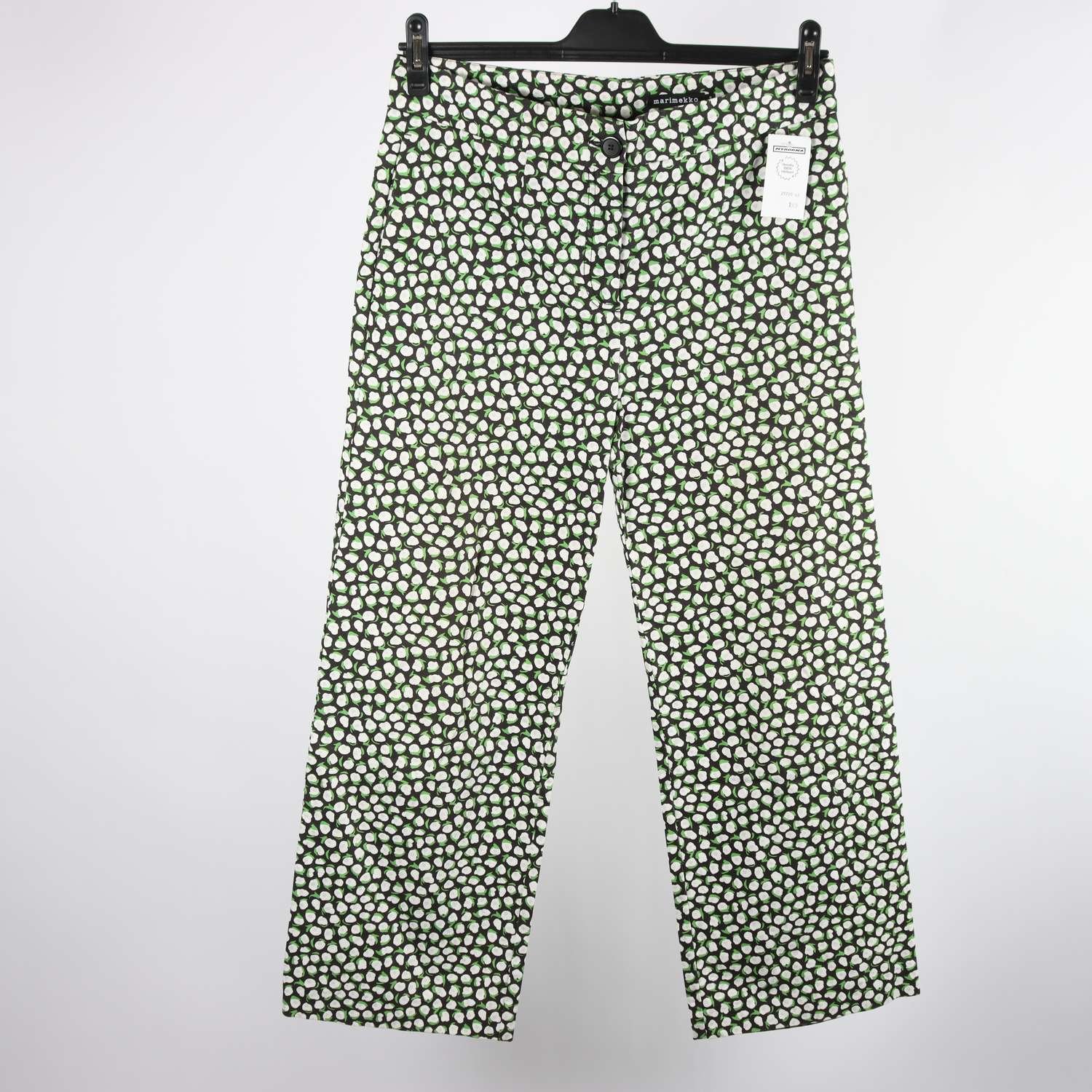 Byxor, Marimekko, grön, blommig, stl. 40
