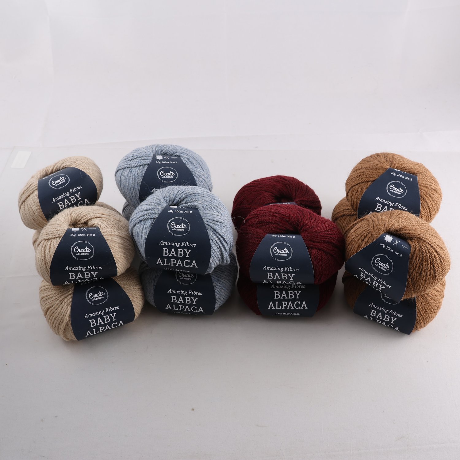 Garn, Baby Alpaca, olika färger, 15 st.