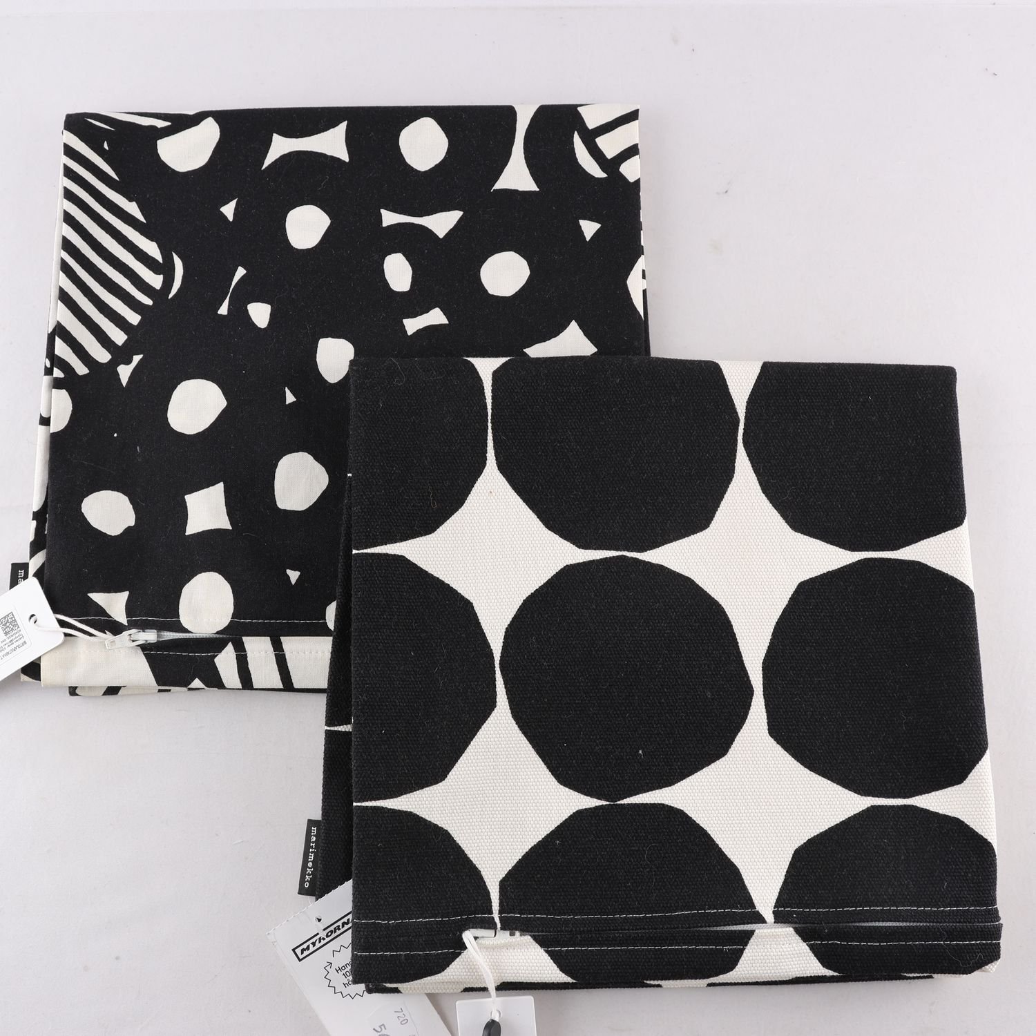 Kuddfodral, Marimekko, 2 st, svart, vit.