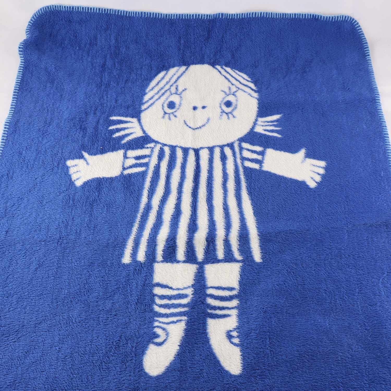 Filt, Lilla Anna, blå, vit.