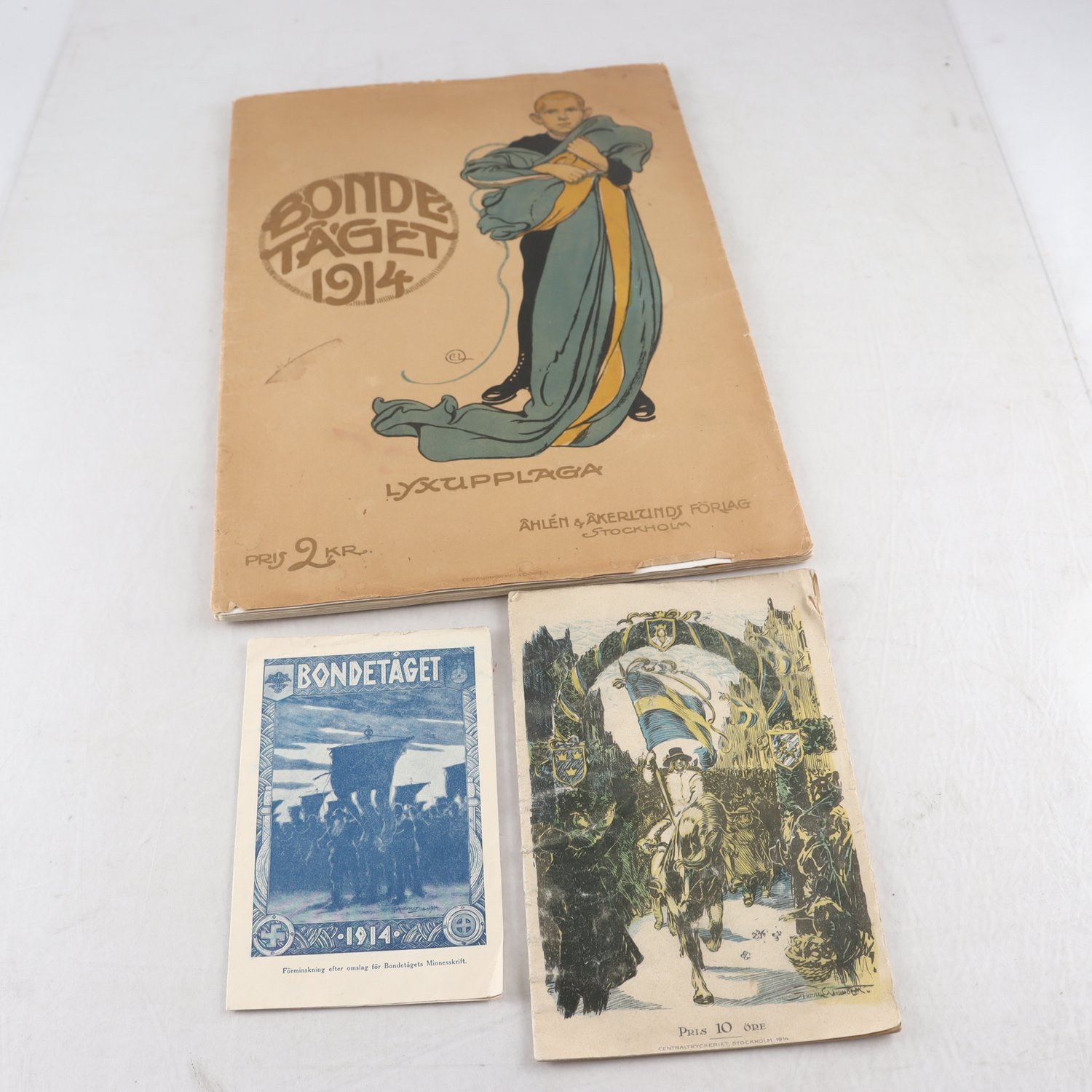 Samling minnesskrifter från Bondetåget 1914