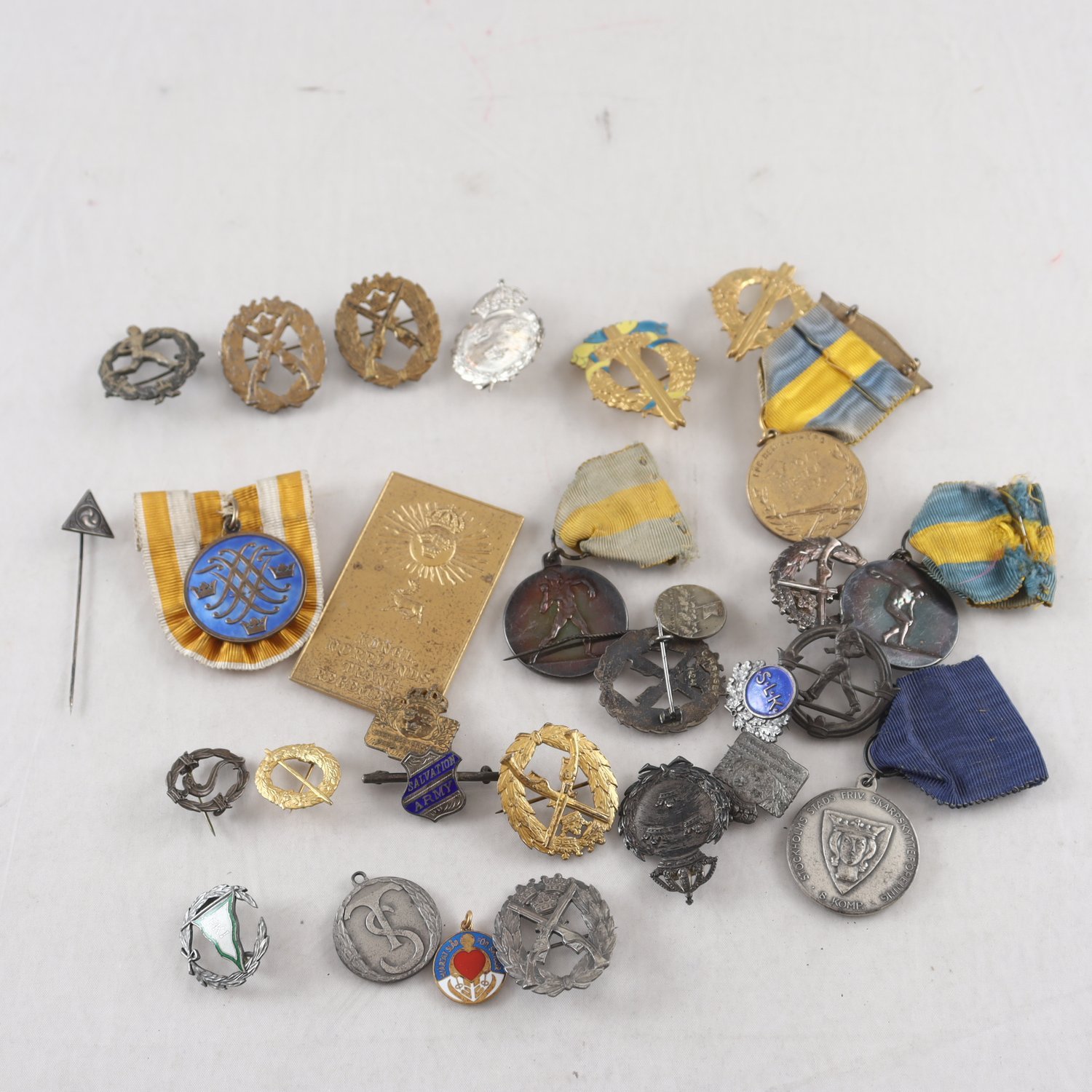 Samling sport- och militärmedaljer, silver