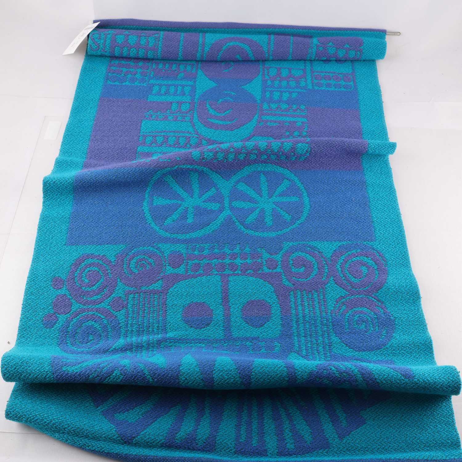 Bonad, Borås, Jacquardväveri, Inga-lill Sjöblom, lila, turkos.