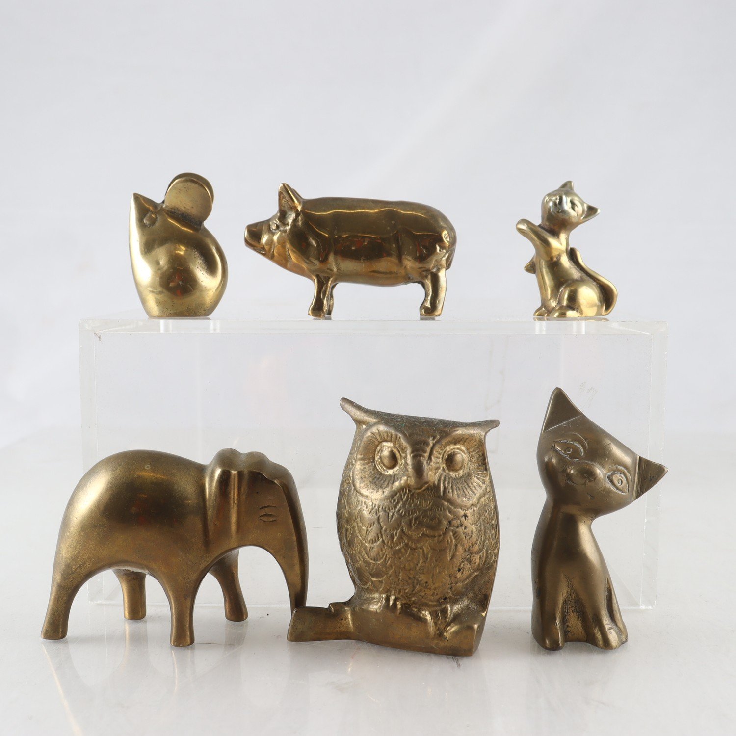 Figuriner, mässing. 6 st