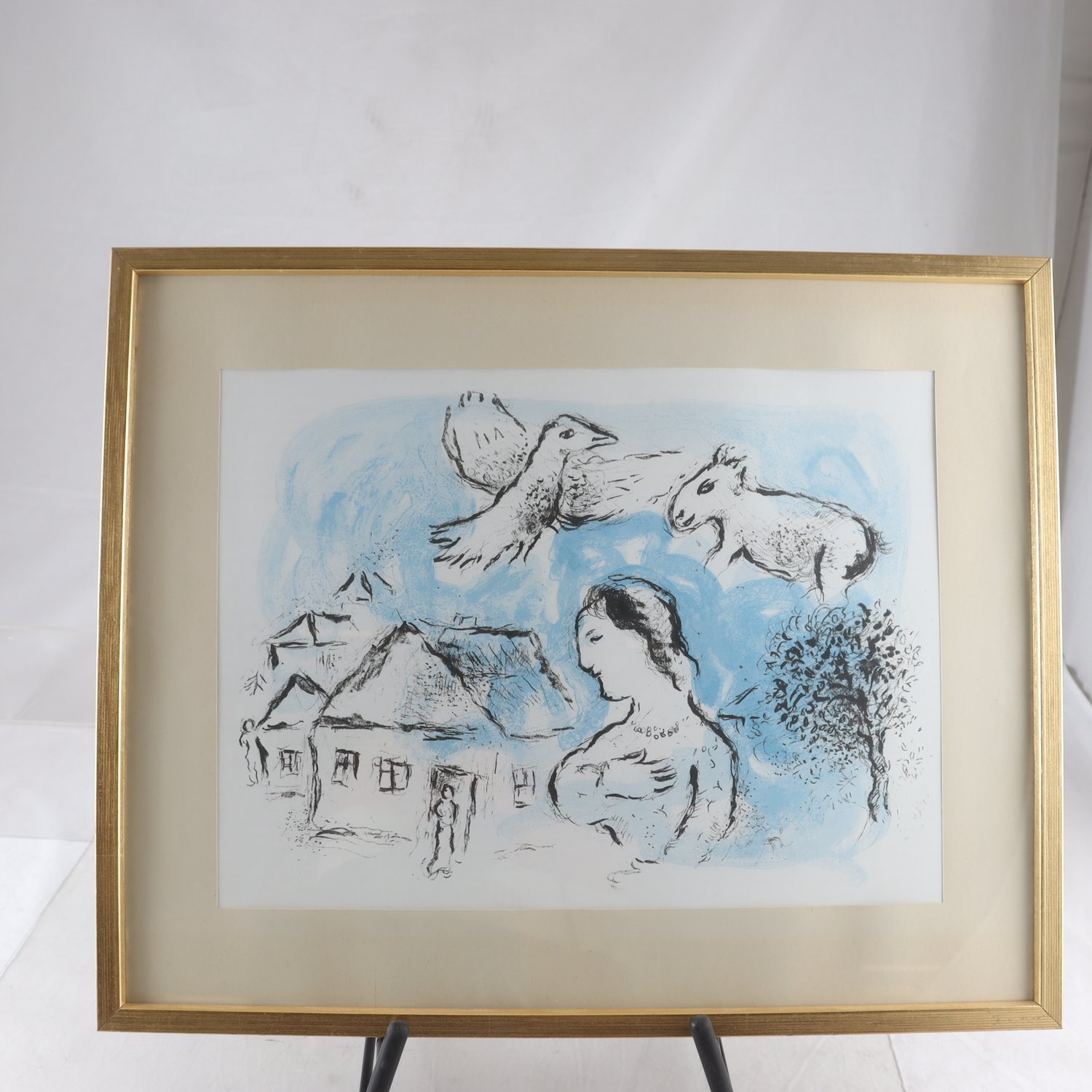 Offsetlitografisk tryck, Bakom spegeln, Marc Chagall, (1887-1985). Endast avhämt