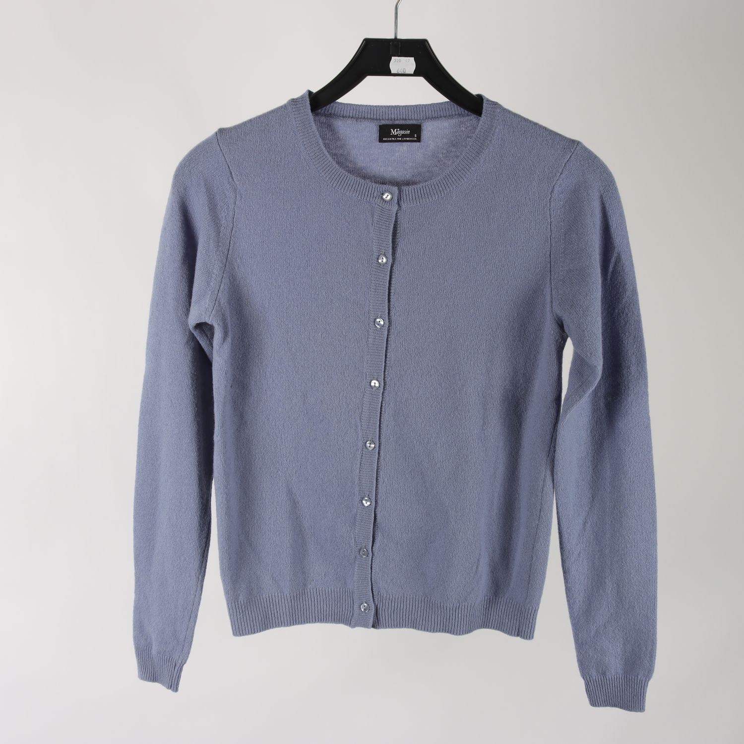 Kofta, Magasin, blålila, lammull, stl. S.