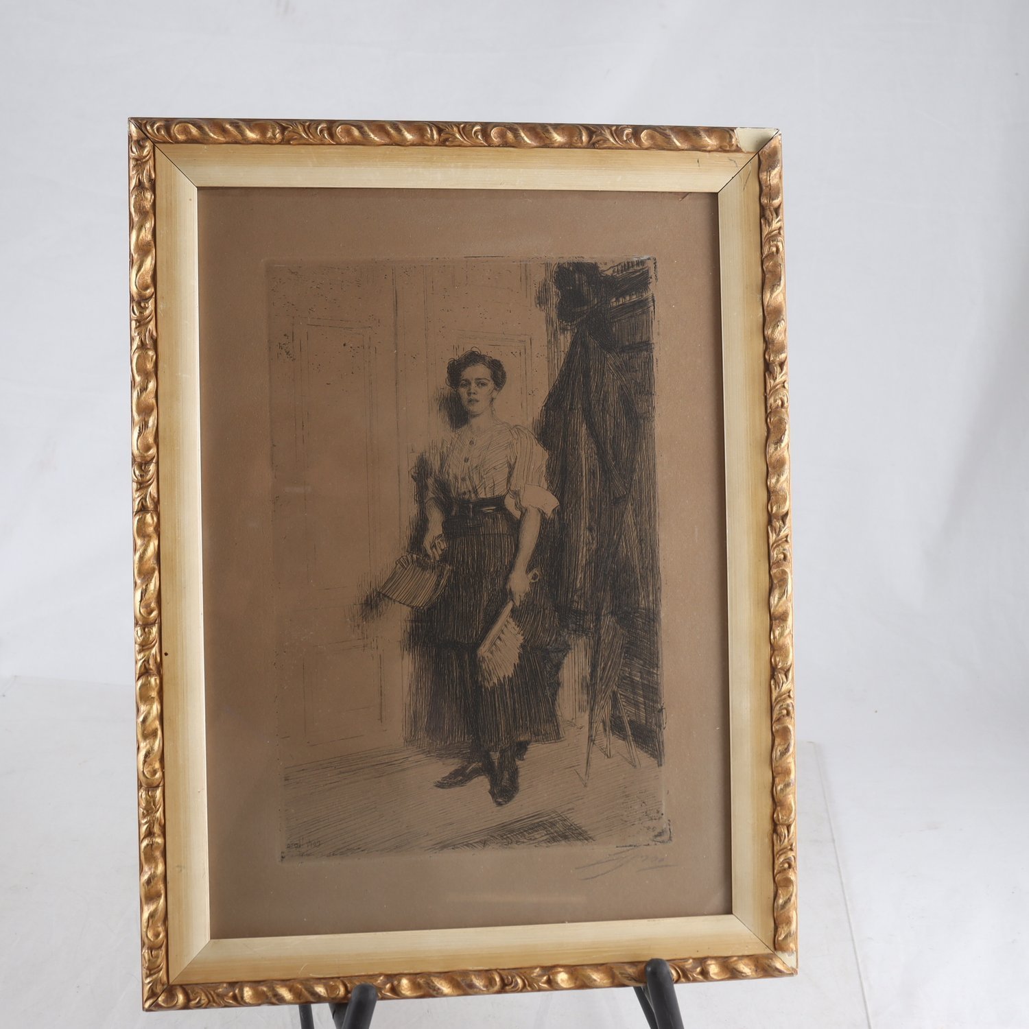 Tryck, The New Maid, Anders Zorn, 1860-1920. Samfraktas ej.