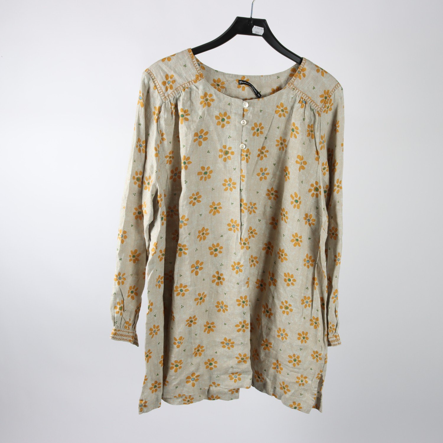 Blus/tunika, Gudrun Sjödèn, beige, blommig, stl. XXL
