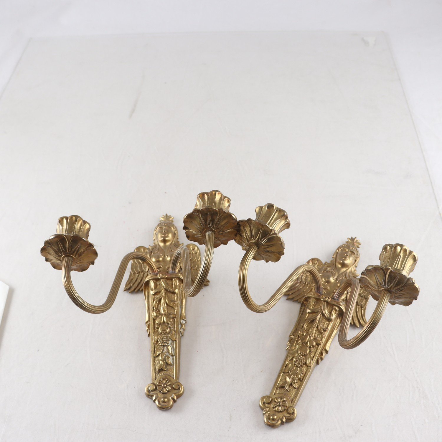 Lampetter, gulmetall, 1900-tal, 2 st