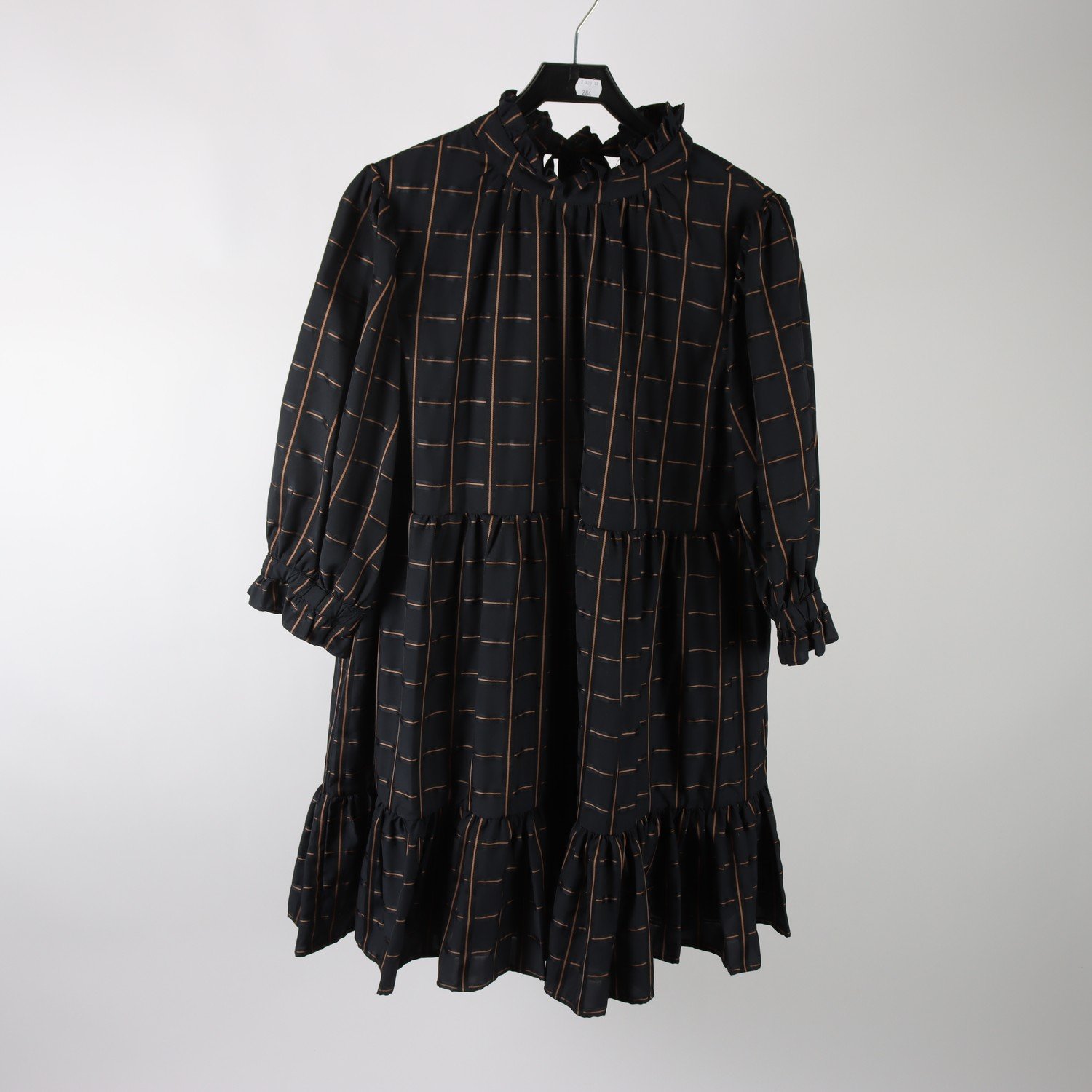 Klänning, By Malina, blå, brun, rutig, stl. L