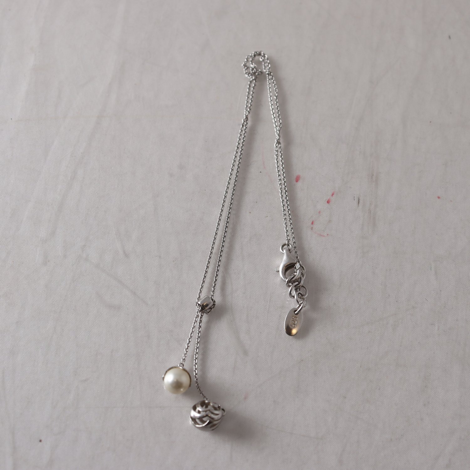 Halsband, silver 925, syntetisk pärla, Esprit, brv: 7 g