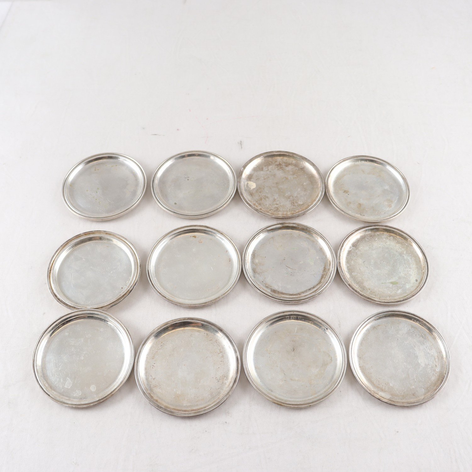 Coasters, silver,Tesi, K&EC, Göteborg,1950-tal, 12 st