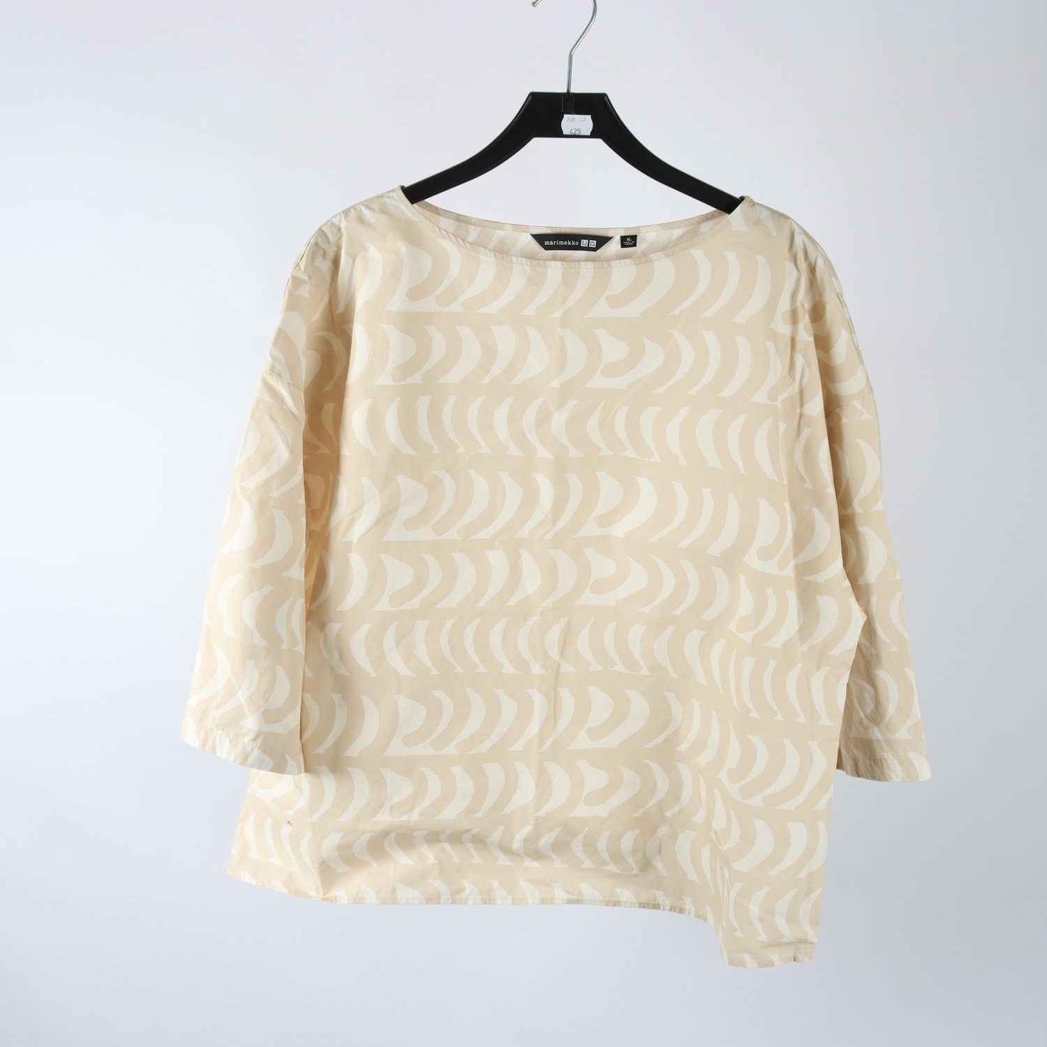 Blus, Marimekko x Uniqlo, beige, stl. XL.