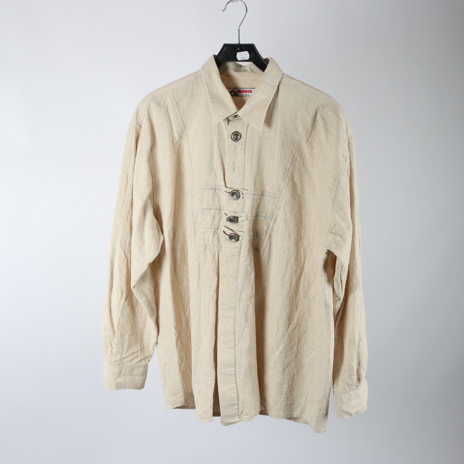 Skjorta, Alphorn, beige, lin, bomull, stl. ca. L/XL
