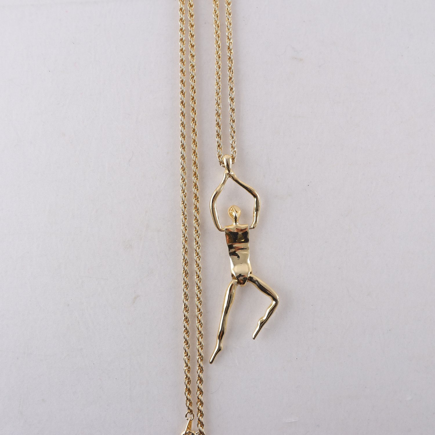 Halskedja med hänge, Charles Jordan, gulmetall.