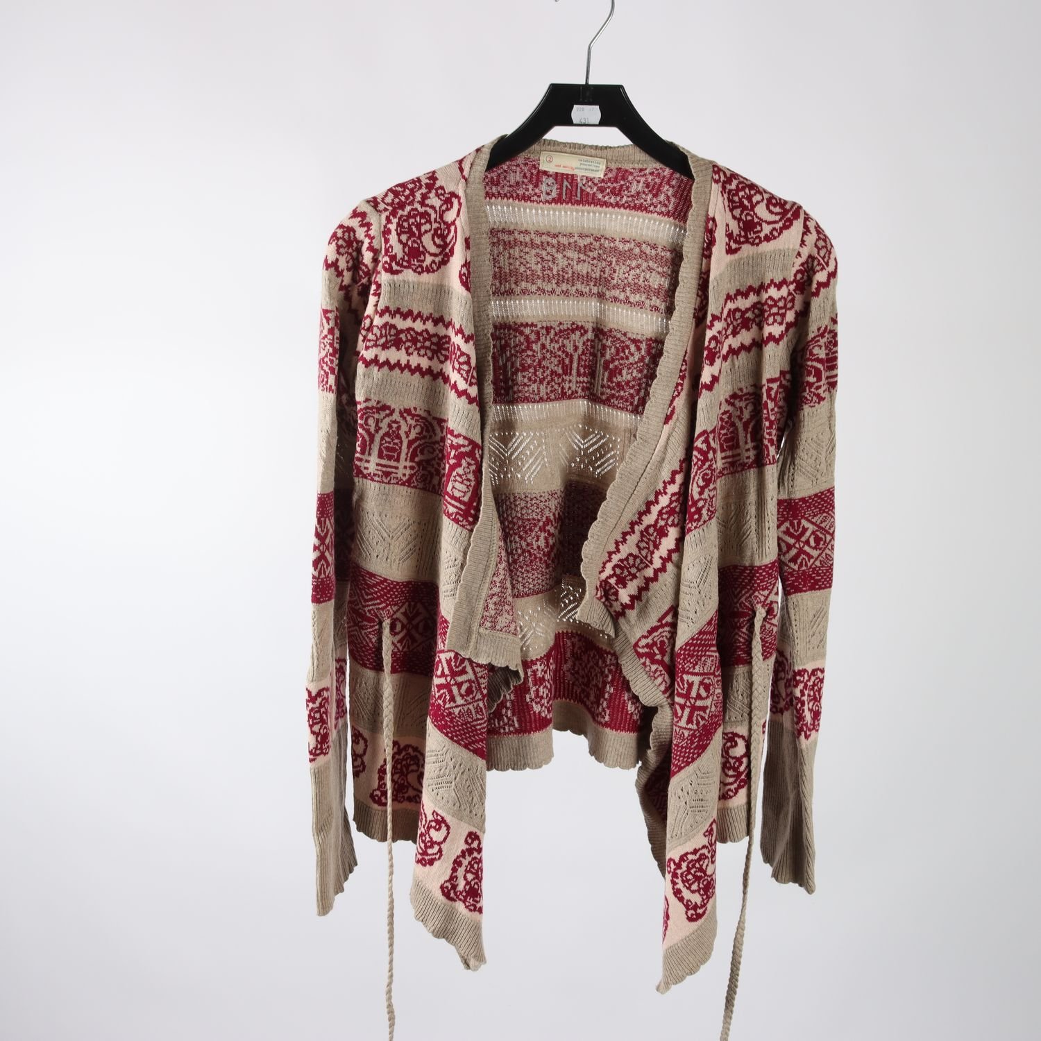 Kofta, Odd Molly, grå, vinröd, stl. M.