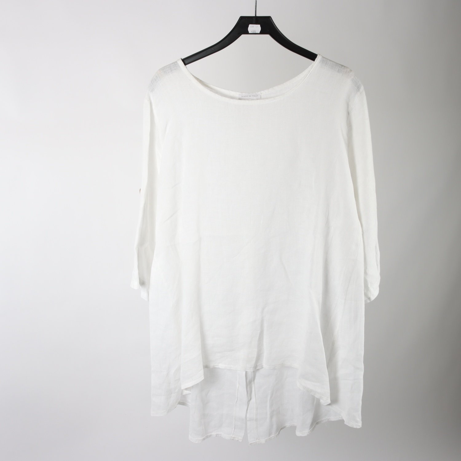 Blus/tunika, Made in Italy, vit, lin, stl. ca. L.