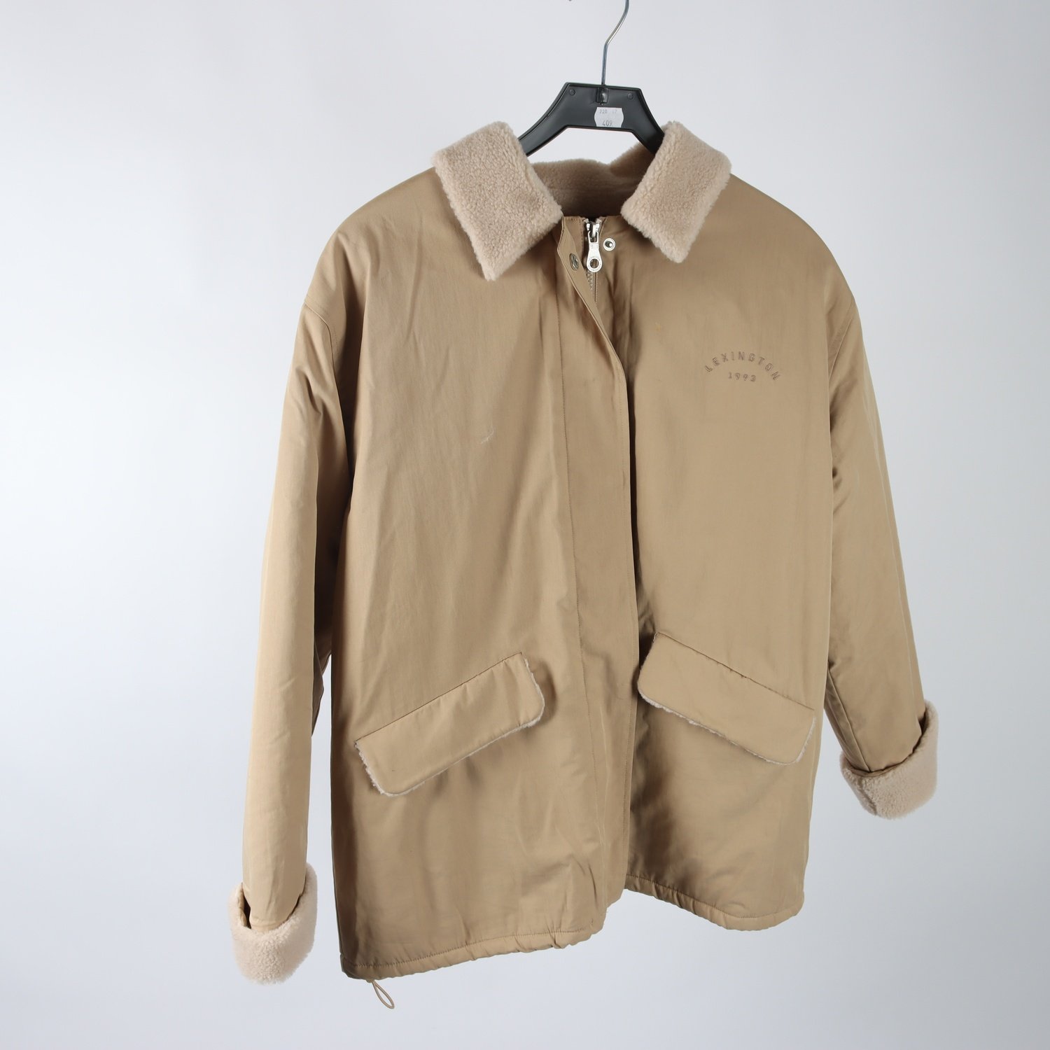 Vinterjacka, Lexington, beige, teddyfoder, stl. M.