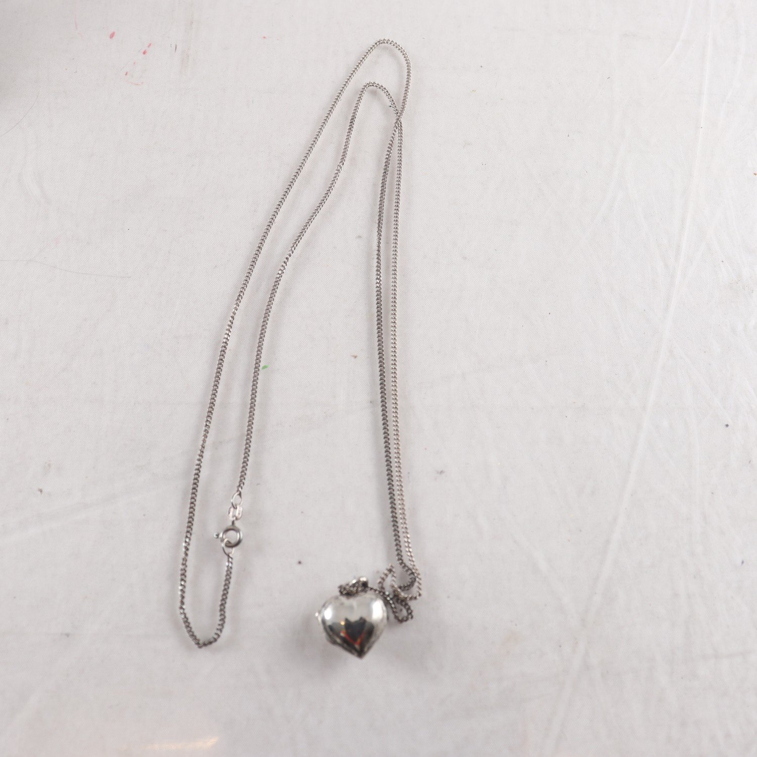 Halsband, lång kedja, silver 925, hjärta, vikt: 9,5 g