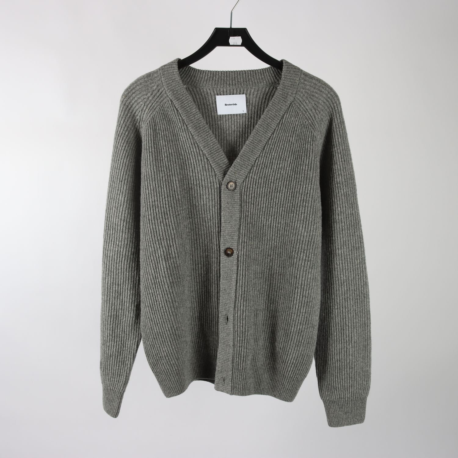 Kofta, Resteröds, grå, 80% lammull, stl. L.