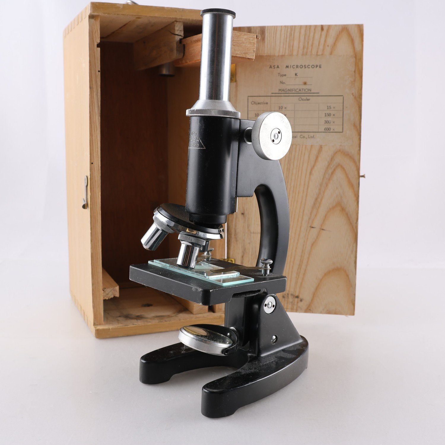 Mikroskåp, ASA, Asahi Optical Co. Samfraktas ej.