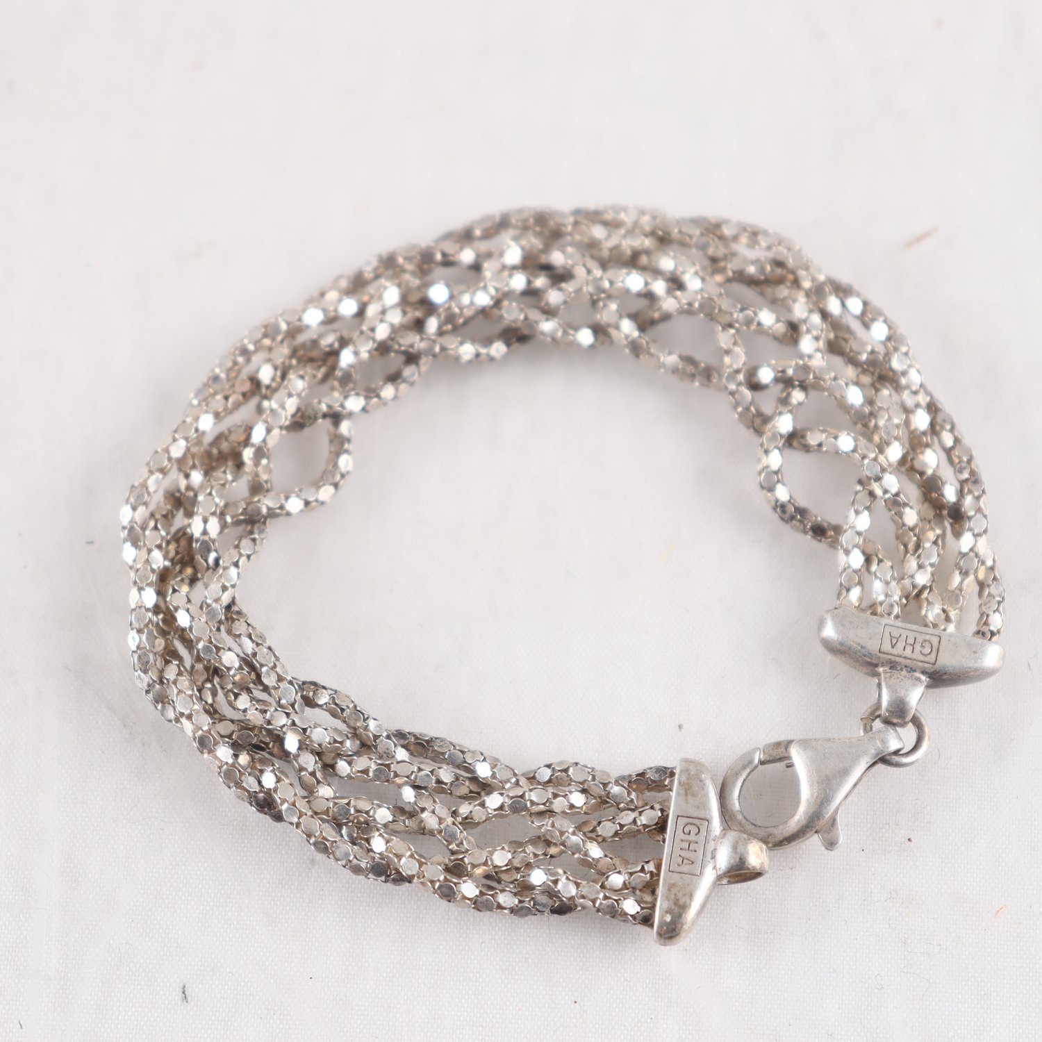 Armband, silver 925, flätade länkar, vikt: 14,6 g